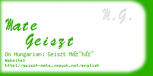 mate geiszt business card